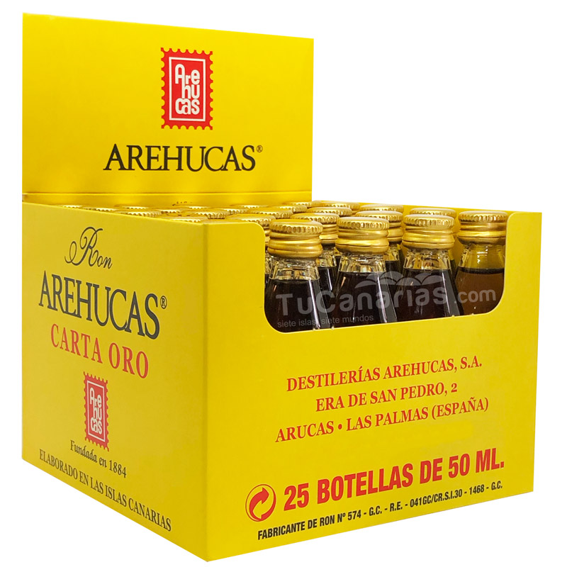Mini botellas Ron Arehucas personalizadas para Bodas y Eventos